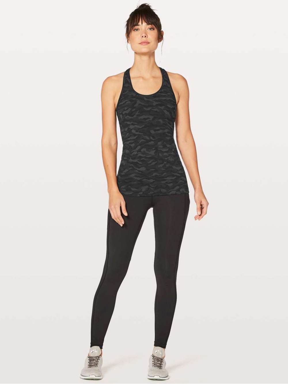 Lululemon Athletica Sequoia Camo Print Deep Coal Black Cool Racerback II Tank - Picture 2 of 10
